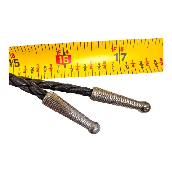 Growling Bear Head Bolo Tie Silver Tips & Adjustable Clasp Vintage Old Pawn - Picture 4 of 5